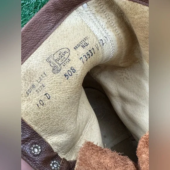 Justin Boot Company Women's Brown Lace-Up Roper Size 10D - Picture 5 of 7